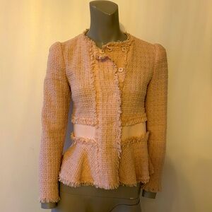 Elegant Peach Tweed Women's Jacket